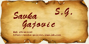 Savka Gajović vizit kartica